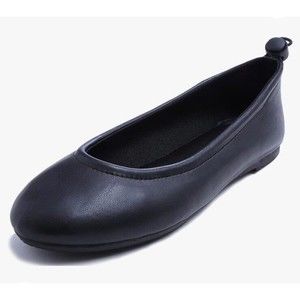 FEVERSOLE Women Flat Shoes Size 6 Soft Cushion Black Elastic Adjustable